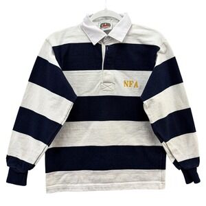 Barbarian Rugby Shirt Mens XS Blue White Stripe Long Sleeve NFA Canada